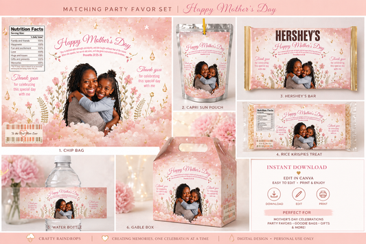 To the Best Mom Ever 💐 Party Favor Bundle (Editable in Canva)