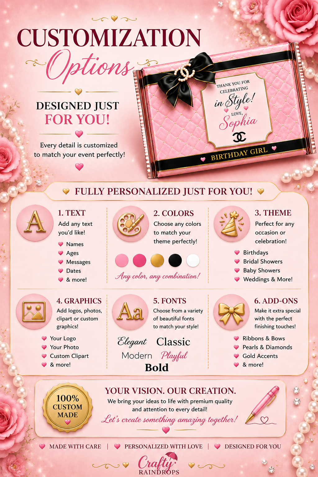 Luxury Chocolate Wrappers | Personalized Candy Bar Favors for Any Event