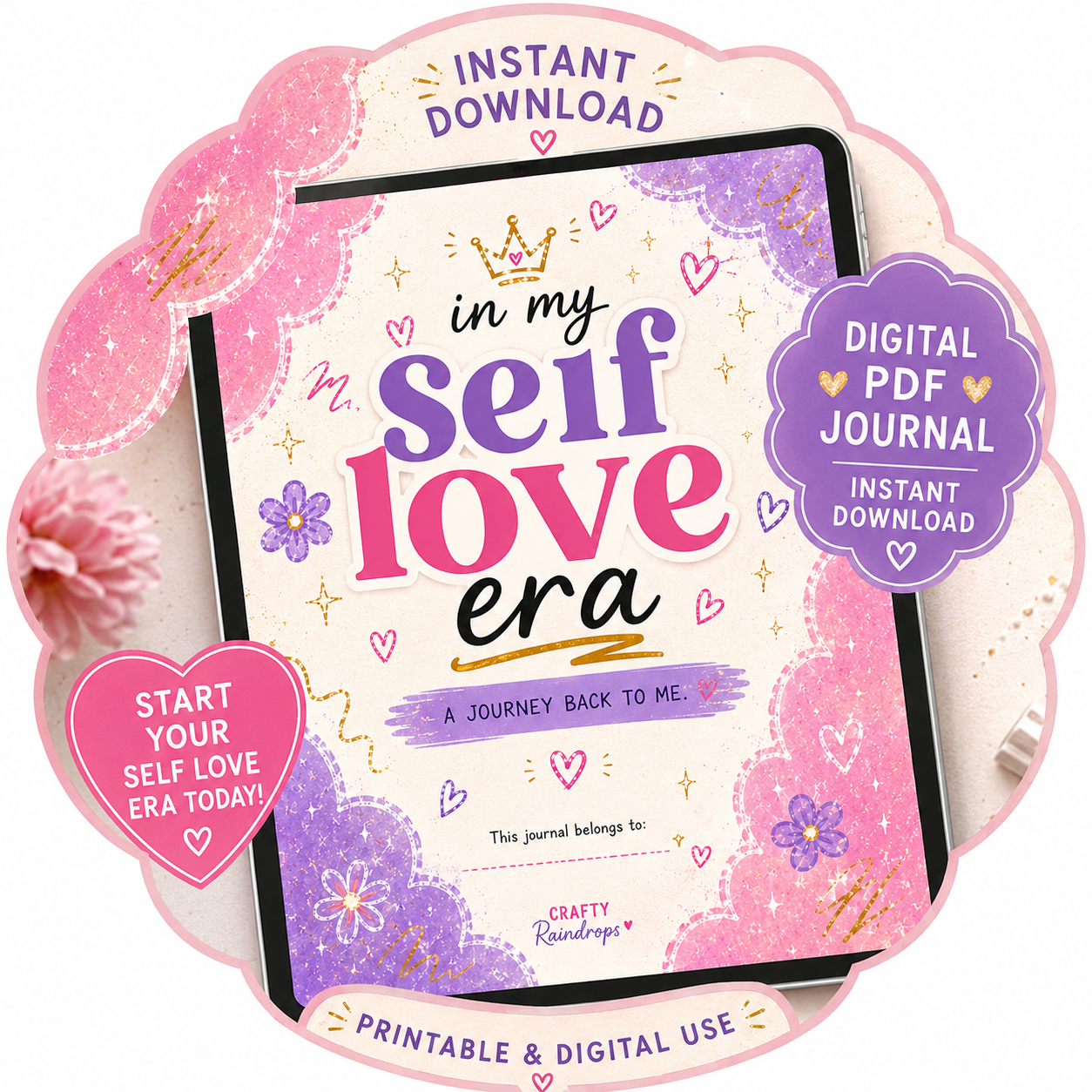 In My Self Love Era – Digital Self Love Journal + 30-Day Challenge