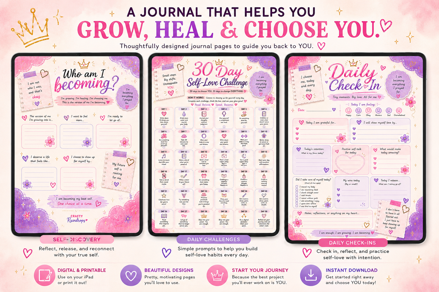 In My Self Love Era – Digital Self Love Journal + 30-Day Challenge
