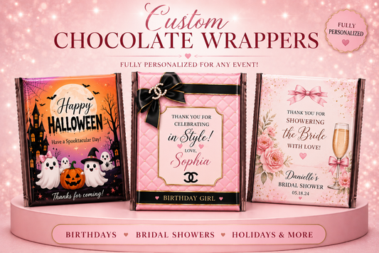 Luxury Chocolate Wrappers | Personalized Candy Bar Favors for Any Event