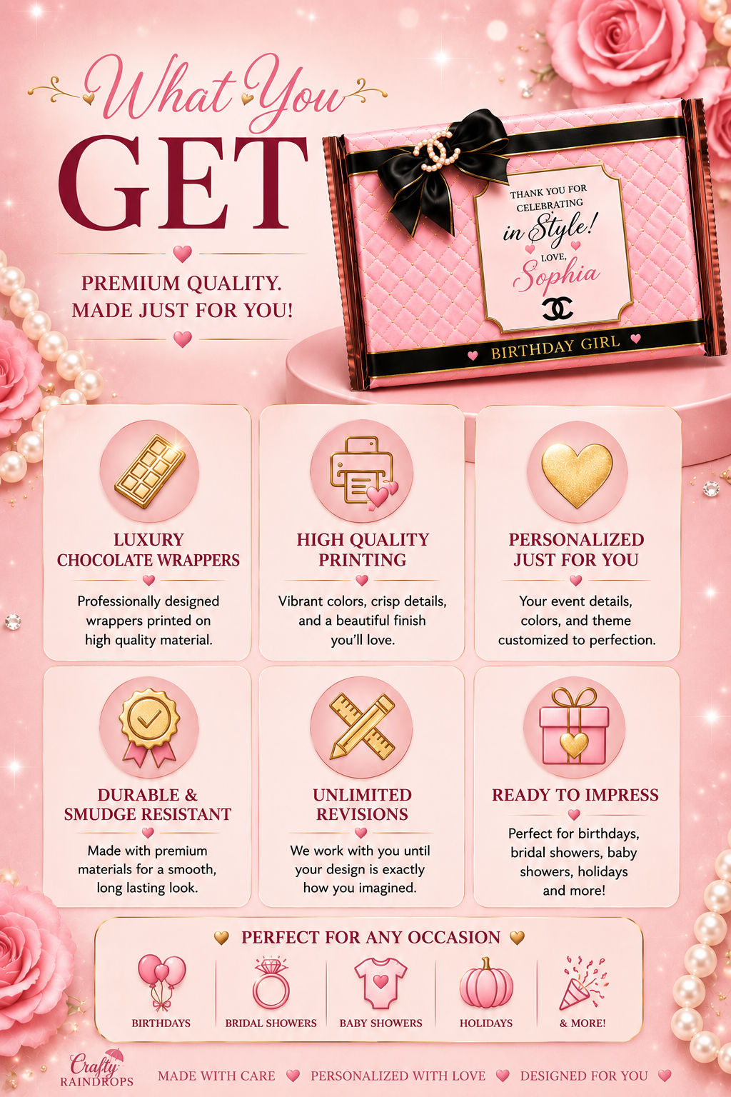 Luxury Chocolate Wrappers | Personalized Candy Bar Favors for Any Event